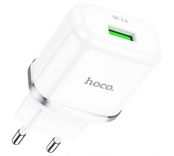 Адаптер сетевой Hoco N3 QC3.0/18W (белый)#999751