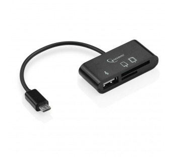 Кабель USB 2.0 OTG для телефонов, планшетов MicroSD, SD/MicroBM, провод 12см (блистер) "Gembird"#1641607