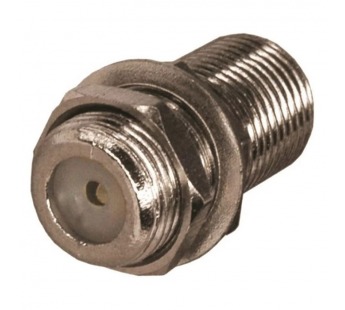 Переходник гн. F - гн. с шайбой и гайкой F металл (соединитель кабеля)#2079325