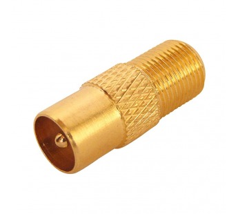 Штекер антенный металлический под F-разъем (шт.TV - гн.F) Gold "Rexant"#2079321