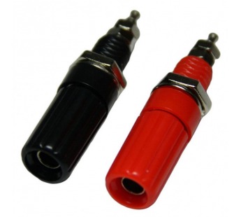 Гнездо акустическое "Banana" на корпус, пластик L=33мм (красный/чёрный)#2074849