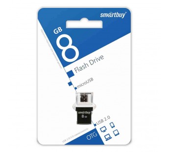 USB Flash накопитель  8GB SmartBuy OTG Poko (чёрный)#453260