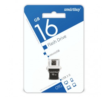 USB Flash накопитель 16GB SmartBuy OTG Poko (чёрный)