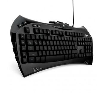 Клавиатура игровая "Gembird" KB-G100L,USB, 104кл.+ 9 клавиш, подсветка синяя, кабель 1,5м (чёрный)#459455