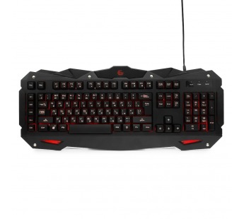 Клавиатура игровая "Gembird" KB-G200L,USB, 105кл.+ 5 клавиш, подсветка 7цветов, кабель 1,8м(чёрный)#1785737