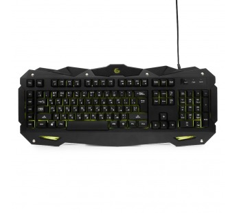 Клавиатура игровая "Gembird" KB-G200L,USB, 105кл.+ 5 клавиш, подсветка 7цветов, кабель 1,8м(чёрный)#459452