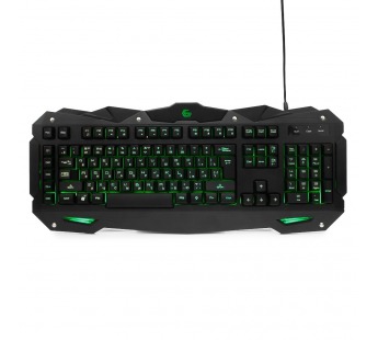 Клавиатура игровая "Gembird" KB-G200L,USB, 105кл.+ 5 клавиш, подсветка 7цветов, кабель 1,8м(чёрный)#1785738