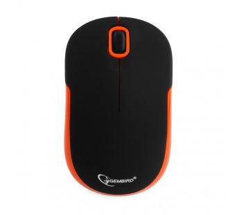 Мышь компьютерная беспроводная "Gembird" MUSW-200BKO, 2кн.+колесо кнопка, 2,4ГГц (чёрно-оранжевый)#454306