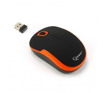 Мышь компьютерная беспроводная "Gembird" MUSW-200BKO, 2кн.+колесо кнопка, 2,4ГГц (чёрно-оранжевый)#454307