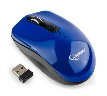 Мышь компьютерная беспроводная "Gembird" MUSW-400-B, 3кн.+колесо кнопка, 1600DPI, 2.4ГГц (синий, бес#2125809