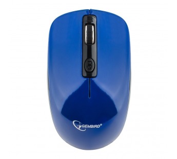 Мышь компьютерная беспроводная "Gembird" MUSW-400-B, 3кн.+колесо кнопка, 1600DPI, 2.4ГГц (синий, бес