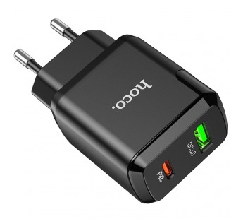 Сетевое зарядное устройство USB/Type-C Hoco N5 (3А, QC3.0, PD) Черный#1554311