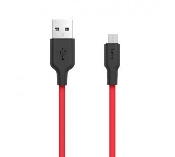 USB кабель для зарядки micro USB "Hoco" X21 (особо прочный, красный) 2.0A, 1м#1648278