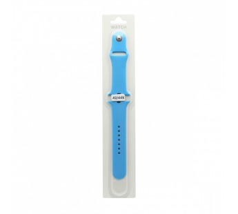Силиконовый ремешoк для часов Apple Watch 42/44/45/49 мм голубой (016) (S)#1737613