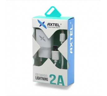 СЗУ с выходом USB AXTEL (2A + кабель lightning) белое#1994770