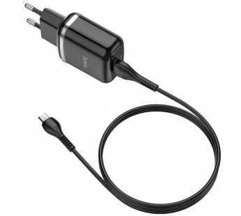 СЗУ с выходом USB Hoco N3 (QC3.0/18W) кабель Micro черное#1616256
