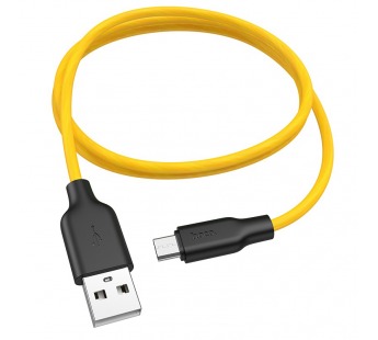 Кабель USB - micro USB HOCO "Premium" X21 Plus Silicone (100см) черно-желтый#456879