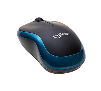 Мышь компьютерная беспроводная Logitech M185 * (цвет чёрно-голубой, в поврежденной коробочке)#459082