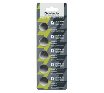 Батарейка Defender CR2016-5B 5-BL#702716