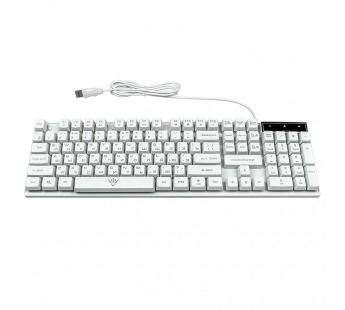 Клавиатура Nakatomi KG-23U WHITE Gaming - игровая с RGB-подсветкой, USB, белая#461516