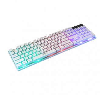 Клавиатура Nakatomi KG-23U WHITE Gaming - игровая с RGB-подсветкой, USB, белая#461515