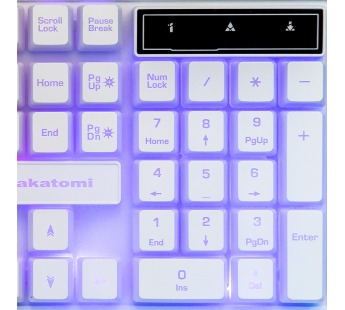 Клавиатура Nakatomi KG-23U WHITE Gaming - игровая с RGB-подсветкой, USB, белая#1915103