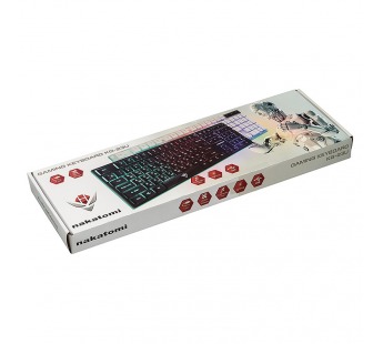Клавиатура Nakatomi KG-23U WHITE Gaming - игровая с RGB-подсветкой, USB, белая#1915101