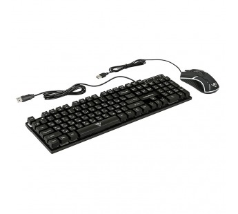 Проводной игровой набор Nakatomi KMG-2305U BLACK Gaming - клавиатура + опт. мышь с RGB подсветкой#1786707