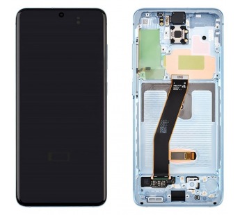 Дисплей для Samsung G980F Galaxy S20 в рамке + тачскрин (синий) 100%#1853485