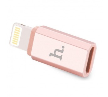 Адаптер Hoco Micro USB - Lightning розовый#1941080