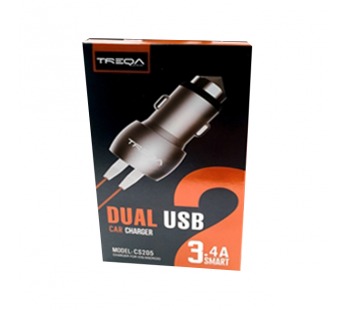 АЗУ TREQA CS-205, 2USB+кабель Apple 1м, цвет в ассортименте#2055601