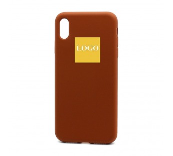 Чехол Silicone Case с лого для Apple iPhone XS Max (032) коричневый#1939641