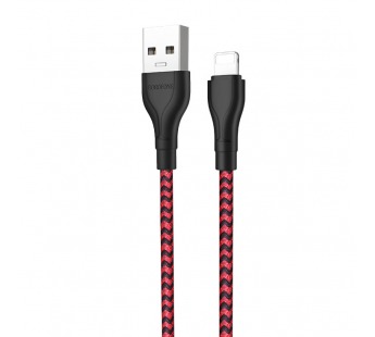 Кабель USB - Apple lightning Borofone BX39 Beneficial (black/red)#577183