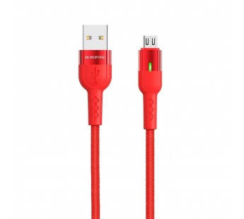 Кабель USB - micro USB Borofone BU17 120см 2,4A (red) (122809)#585522