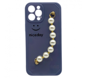 Чехол iPhone 12 Pro Max Силикон Niceday жемчуг синий#2134469