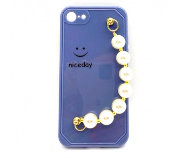 Чехол iPhone 7/8/SE (2020) Силикон Niceday жемчуг синий#1757929