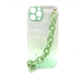 Чехол iPhone 12Pro Max Прозрачный Lux Бусы Зеленый#1757941