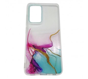Чехол Samsung A72 (2021) 4G Силикон прозрачный Monarch 2.0mm розово зеленый#1630318