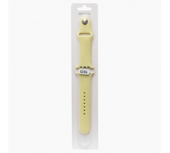 Ремешок - ApW Sport Band Apple Watch 42/44/45/49 mm силикон на кнопке (S) (lemon cream) (110894)#651937