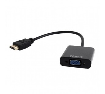Переходник шт. HDMI - гн. VGA + гн.3,5мм, шнур шт.3,5мм-шт.3,5мм в комплекте "Cablexpert"#810353