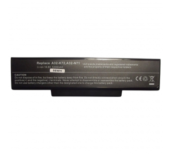 АКБ для ноутбука Asus A72,-  (5200mAh) A73, K72, K73, N71, N73, PRO72, PRO78, X7, X73, X77 серии, черный (A32-K72, A32-N71) LBASX72B LBASX72B#2119413