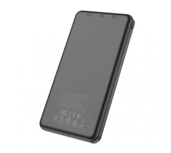 Аккумулятор внешний Power Bank BOROFONE BT28 - 10 000 mAh 2 USB с индикатором (цвет черный, в коробочке)#709630