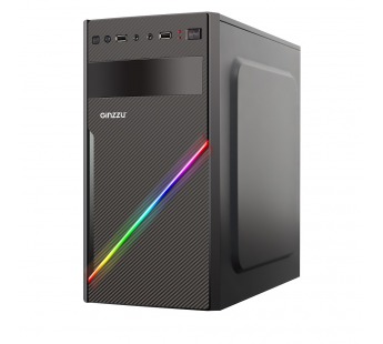 Корпус mATX Б_БП Ginzzu D400 RGB (USB, Audio,RGB Led, черный), шт#1870974