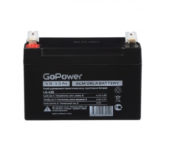 Аккумулятор  4V,  3,5 Ah LA-435 "GoPower"#2118264