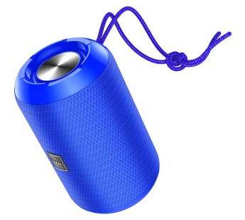 Колонка Bluetooth hoco. HC1 (h8,5хl14xb8,5см.) слот USB/TF/AUX/FM-радио, з/у USB пластиковая * (цвет синий, в поврежденной коробочке)#1720476