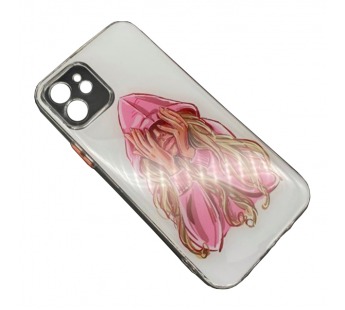 Чехол iPhone 12 Силикон Print (Girl Pink) #1680599