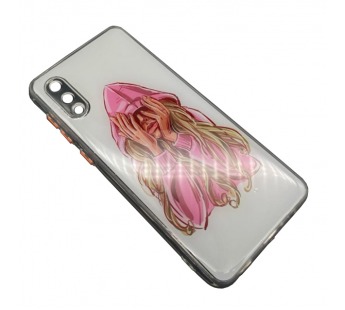 Чехол Samsung A02/M02 (2021) Силикон Print (Girl Pink) #1353425