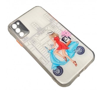 Чехол Samsung A02s (2020) Силикон Print (Girl in Paris) #1813467