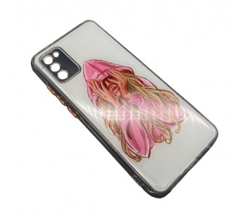 Чехол Samsung A02s (2020) Силикон Print (Girl Pink) #1189877