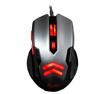 Мышь оптическая Smart Buy RUSH 729, черная/серая, USB, игровая  проводная + коврик#876526